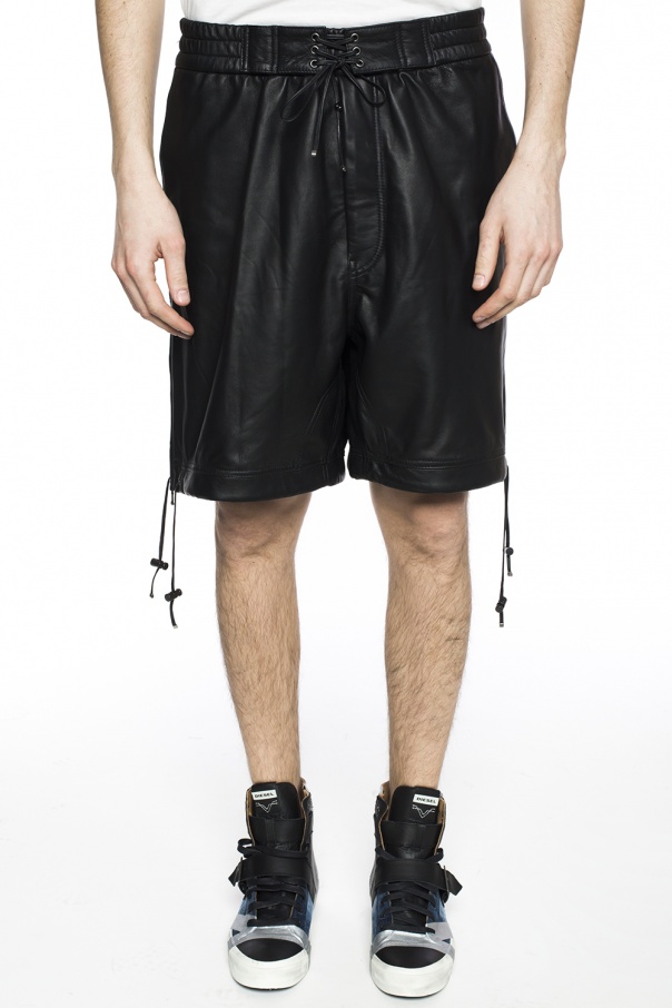 diesel leather shorts